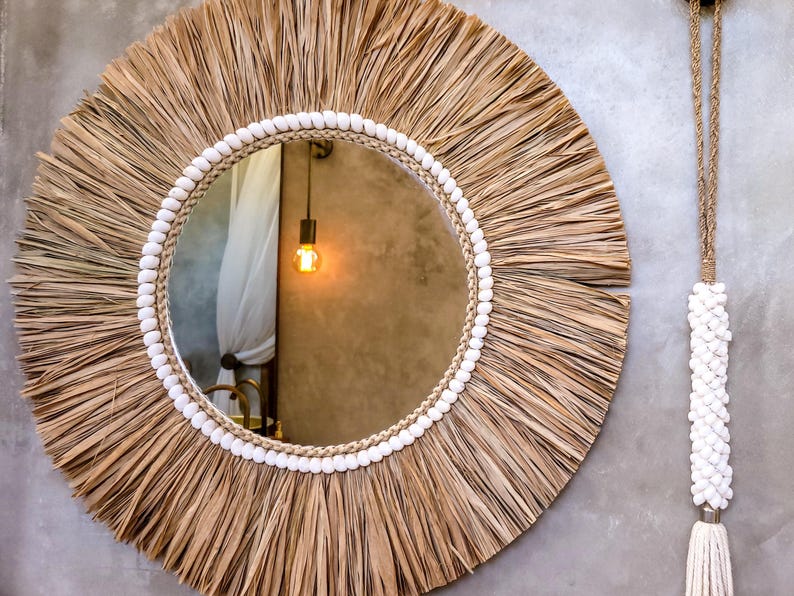 Bali Boho Mirror – natürlicher Stil und tropische Atmosphäre für dein Zuhause.
