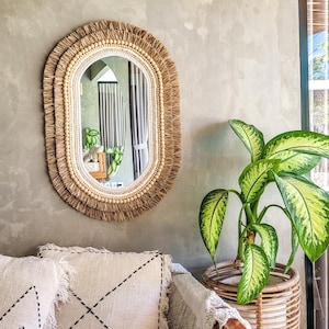 Bali Boho Wandspiegel mit eleganter Naturoptik. Tulum Mirror Spiegel Style