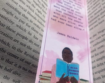James Baldwin Bookmark | 15% of every order donated to fighting racial injustice | Black Authors | Bladwin Quotes | Read Banned books