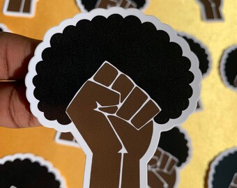 Adesivo "Power to the People" / Combatti il potere / Il 15 percento donato per combattere la disuguaglianza razziale / Black Lives Matter / Black Power fist