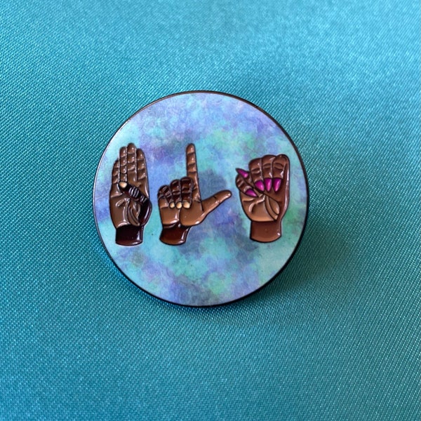 BLM Sign Language Pin | 15% of every order donated to fighting racial inequality | ASL Pin | Black Lives Matter | Enamel Pins