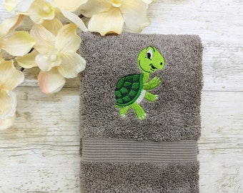 Baby turtle facecloth Kids flannel wash cloth Cute baby turtle design Fun facecloth Birthday gift Animal facecloth