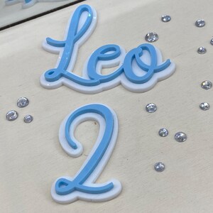 Personalized Acrylic Cake Topper: Double Layered Name Charm image 9