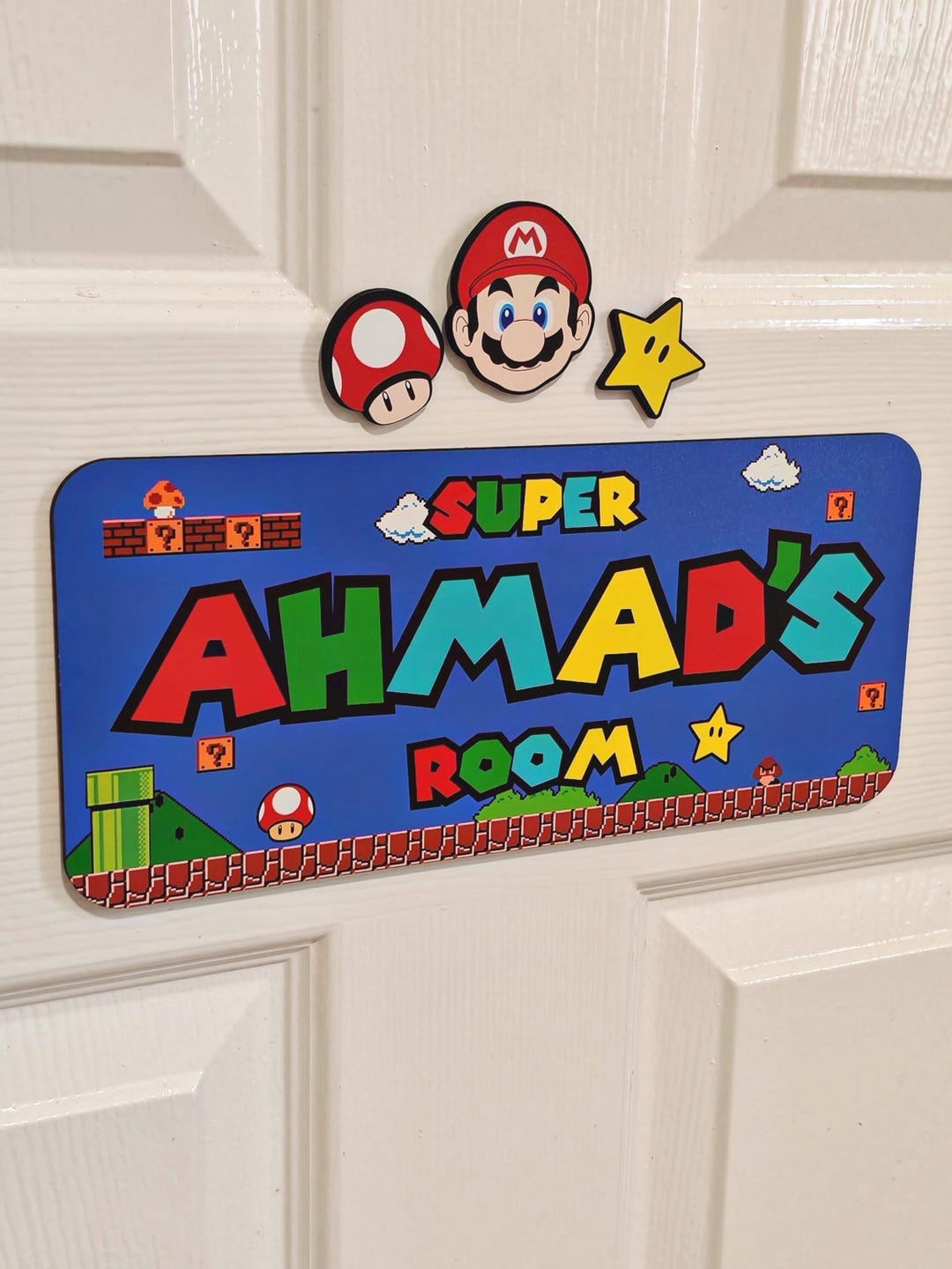 Personalized Super Mario Inspired Kids' Bedroom Door Sign / Games ...