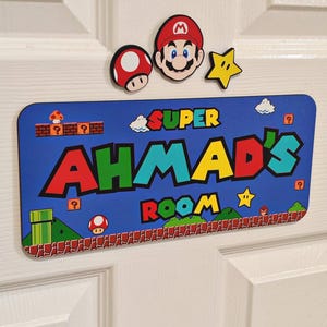 Personalized Super Mario Inspired Kids' Bedroom Door Sign / games themed door sign
