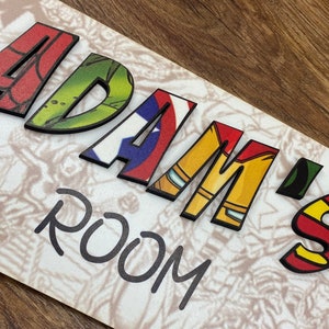 Superhero Inspired Personalised Door Sign