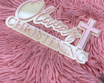 Personalized Acrylic Cake Topper: Name & Number, Reusable Party Decor