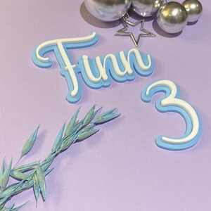 Personalized Acrylic Cake Topper: Double Layered Name Charm image 6