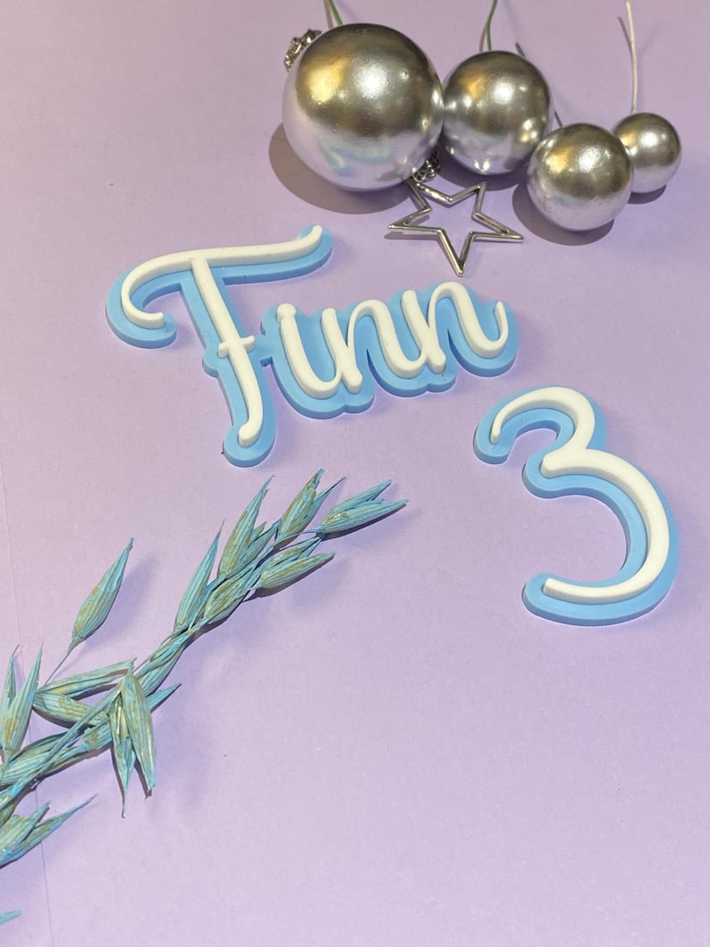 Personalized Acrylic Cake Topper: Double Layered Name Charm image 6