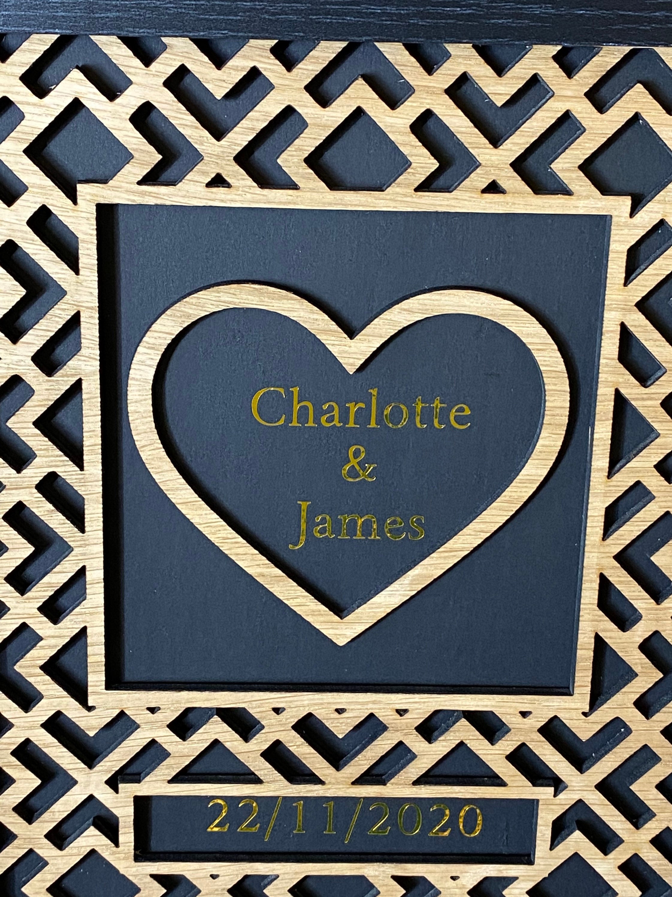 Art Deco Wooden Inlay Frame Boxes With Heart SVG PDF DFX Etsy