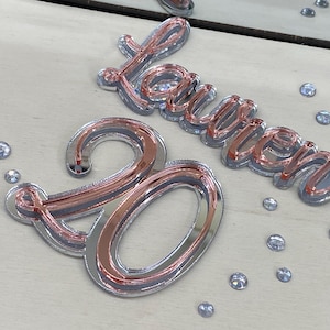 Personalized Acrylic Cake Topper: Double Layered Name Charm image 5