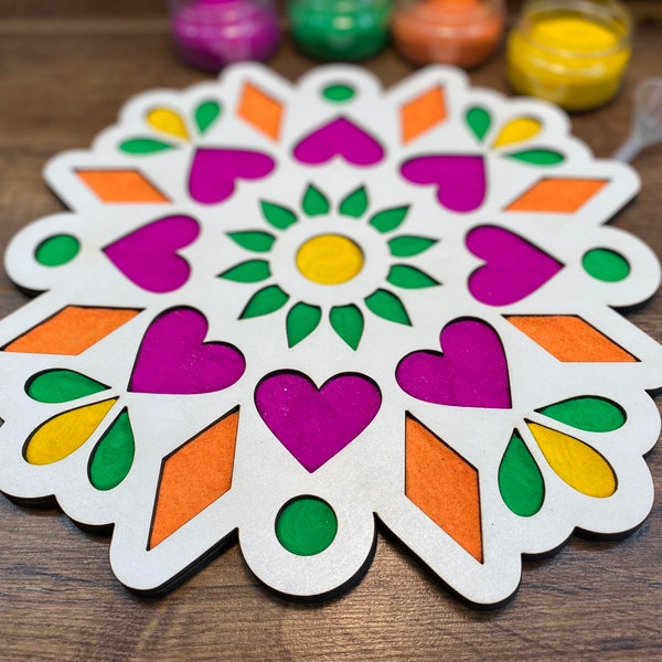 DIGITAL FILE ONLY - Diwali Rangoli Layered Pattern for use with coloured sand