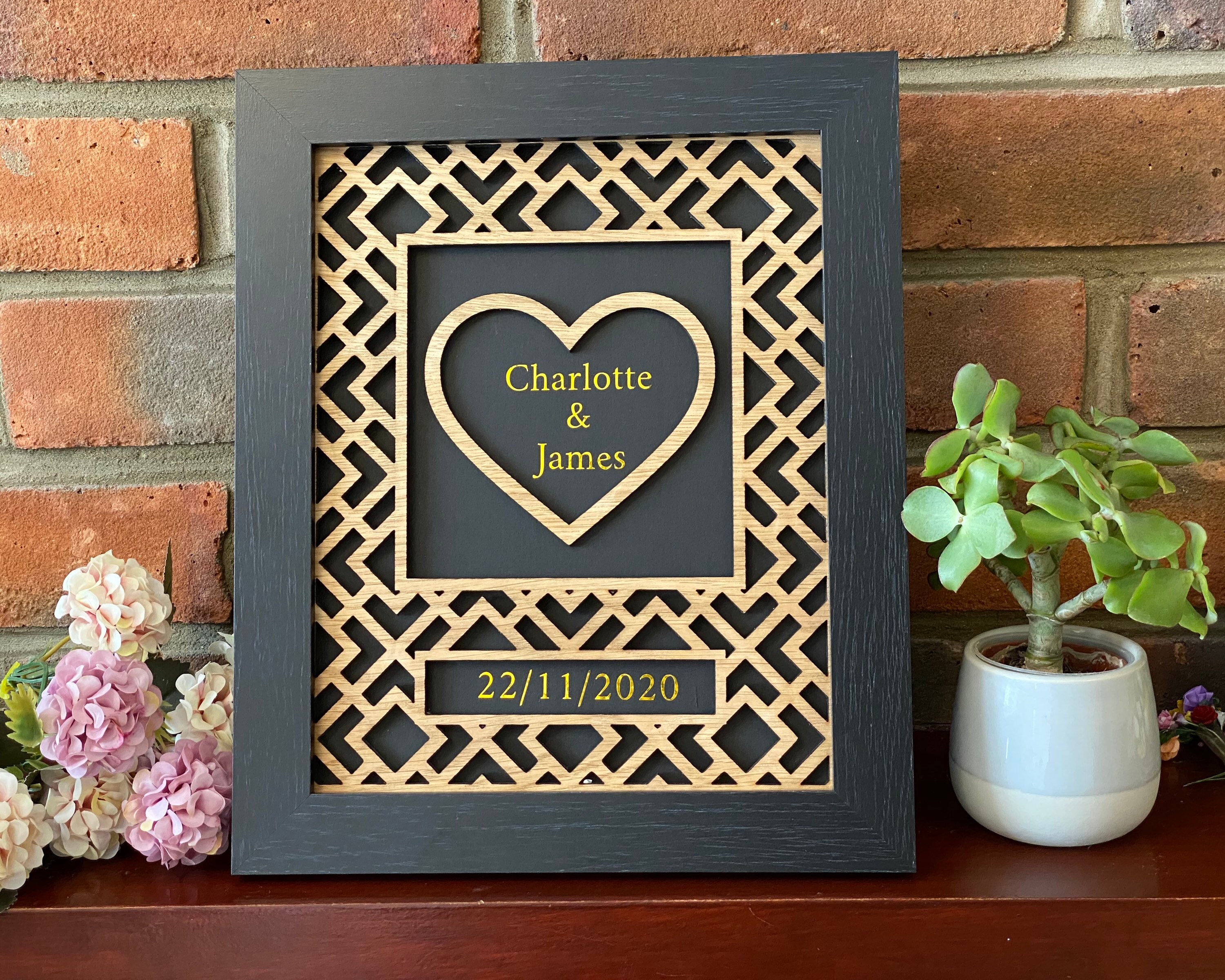 Art Deco Wooden Inlay Frame Boxes With Heart SVG PDF DFX Etsy