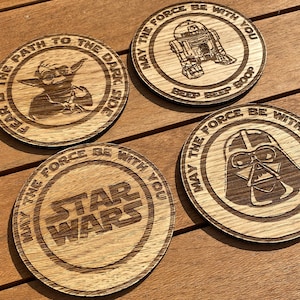 Stawars themed coasters (set of 4) for christmas, new home, for him, Father’s Day, Valentine’s Day or birthday gift,