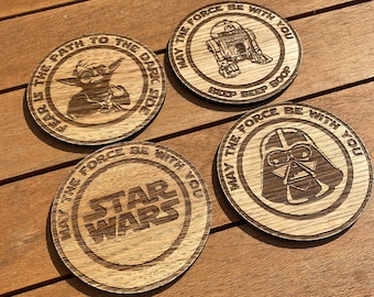 Star Wars Coasters: Oakwood Set of 4, Geek Gift