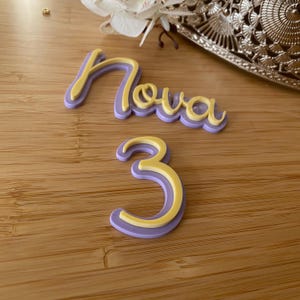 Personalized Acrylic Cake Topper: Double Layered Name Charm image 4
