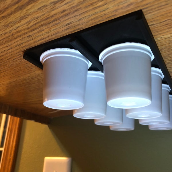 K-Cup Holder, 3D printed, Under Cabinet Storage