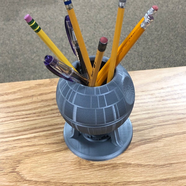 Death Star Pen Holder, Star Wars, 3D printed, desk organizer