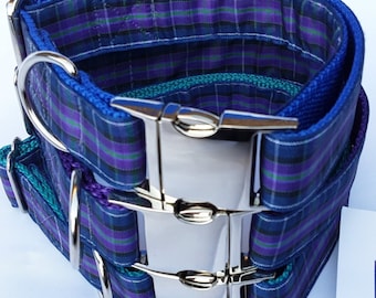 Tartan Dog Collar & Lead by The Wee Scots Lass Pride of Scotland Modern Tartan Heavy Duty Quick Release Metal Fittings Weddings Birthdays