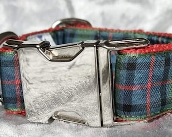 Tartan Dog Collar and Lead by The Wee Scots Lass Traditional Flower of Scotland Tartan Metal Quick Release Buckle Metal Fittings Weddings