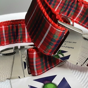 Tartan Dog Collar and Lead by The Wee Scots Lass Fraser/Frazer Tartan Heavy Duty Quick Release Clasp Metal Fittings Weddings Birthdays Gifts