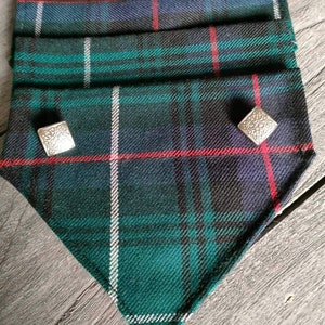 Dog Bandana Clan MacDonald 10oz Pure Wool Tartan Bandana by The Wee Scots Lass. Gorgeous and Soft. Size Small OnlyAvailable