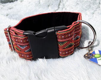 Dog Collar, Stunning, Strong for Large Breeds 50mm Wide, Thick Seatbelt Webbing Inner (750kg Breaking Point) Gorgeous Adjustable