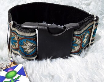 Dog Collar, Stunning, Strong for Large Breed Puppy 50mm Wide, Thick Seatbelt Webbing Inner (750kg Breaking Point) Gorgeous Adjustable