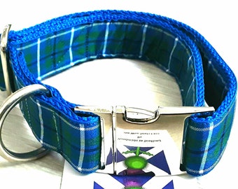 Tartan Dog Collar, Lead and Seat Belt Attachment by The Wee Scots Lass. Gorgeous Douglas Tartan.