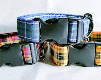 Tartan Dog Collar by The Wee Scots Lass. Gorgeous Black Watch Tartan, Lightweight Strong Clasp.