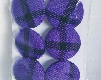 Covered Buttons Warrior Tartan Soft Polyvicose available in 25mm Great for Cushions Coats Sewing Crafts.