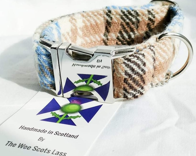 Featured listing image: Dog Collar Harris Tweed Dog Collar by The Wee Scots Lass . Gorgeous Colours. Limited Stock Left!!