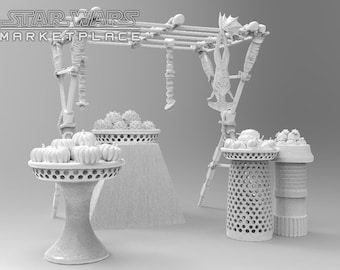 Star Wars Mos Espa Market Stall frame and Table STL Files