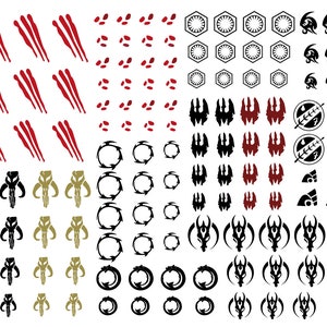 Mandalorian Decals for Model Kits (different designs)