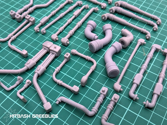 SciFiジオラマキットバッシュセット、ミニチュアABSパイプとコンジット