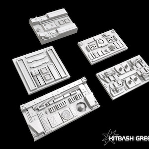 Ensemble de panneaux d'interface pour droïde SciFi - 5 pièces de carte de commande modulaire uniques pour la construction de modèles réduits et des accessoires de science-fiction personnalisés