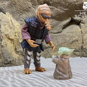 Pacchetto testa e mani aliene Crocin di Star Wars con decalcomanie per carte Sabacc