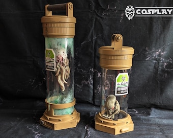 Alien Bio-Sample Container with Locking Lid | Sci-Fi Decor Prop