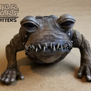 Frog-like Creature from Star Wars (Buboicullaar). Shatterpoint, Legion scale model creature for TTRPG