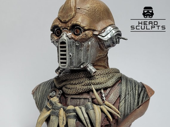 スター・ウォーズ トグナス エイリアン バストモデル。樹脂製ヘッド