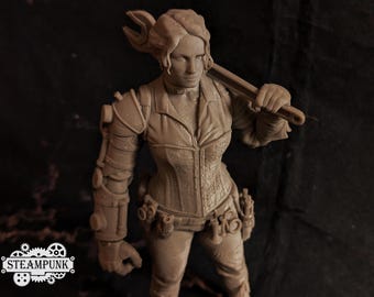 Steampunk 'Mecha' Jane 3D Model 6" figure