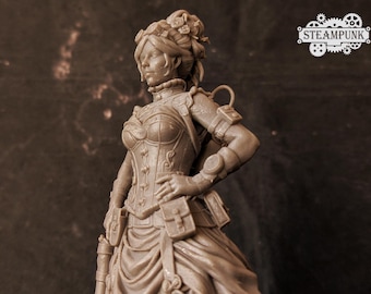 Steampunk Lady Monica 3D Model 6" figure