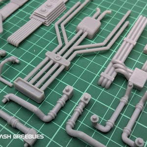 SciFi Pipes and Conduit Kitbash Set for Model Making, Wargaming Terrain Parts. Miniature Piping for Star Wars & SciFi Dioramas