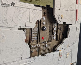 Réplica de panel de casco de nave espacial con luces LED, decoración de pared de utilería de ciencia ficción (3 diseños)