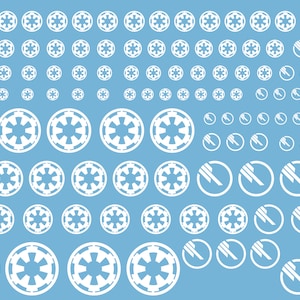Weiße Star Wars Decals für Modellbausätze