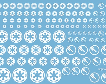 White Star Wars Decals for Model Kits