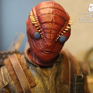Mimbanesisk huvudskulptur från Mandalorian TV-serie
