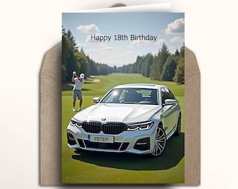 Personalised BMW Golf Card | car | birthday anniversary thank you | for him dad uncle brother friend son | golfing | bmw | personalized