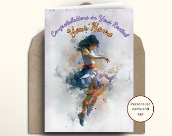 Personalised Jazz Dance Recital Card