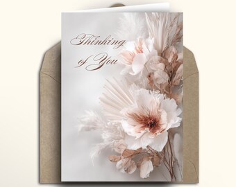 Personalised Sympathy Card, Thinking of You Card, Floral Bereavement, With Sympathy, Sorry For Your Loss, Boho Condolence Card for Friend